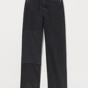Black loose straight jeans